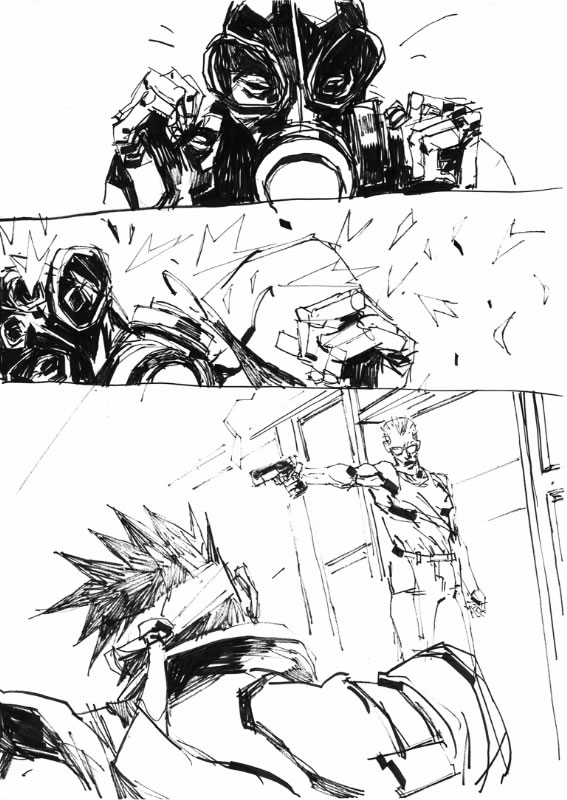 Ashley Wood dessin original Metal Gear Solid