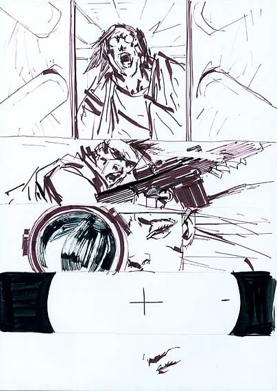 Ashley Wood dessin original Metal Gear Solid