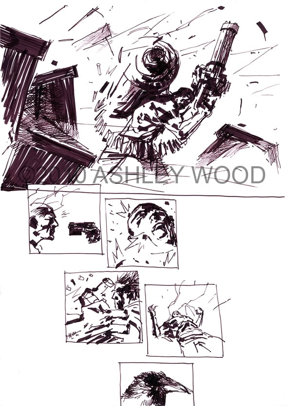 Ashley Wood dessin original Metal Gear Solid