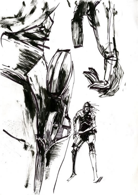 Ashley Wood dessin original Metal Gear Solid