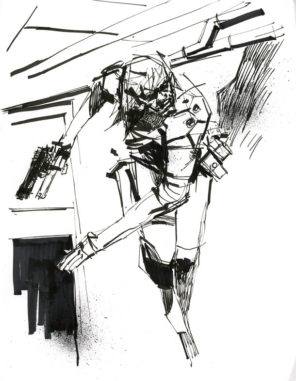 Ashley Wood dessin original Metal Gear Solid