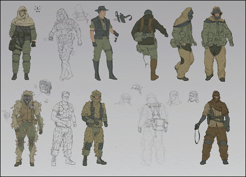 Une flope d'artworks de Metal Gear Online par A.J. Trahan