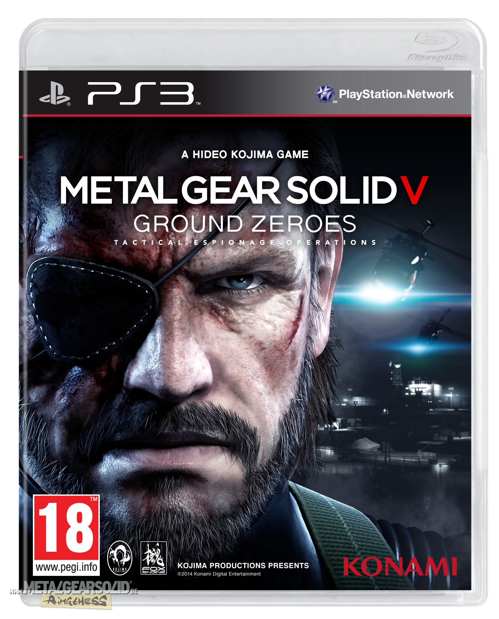 La jaquette PS3 europenne de Metal Gear Solid V : Ground Zeroes