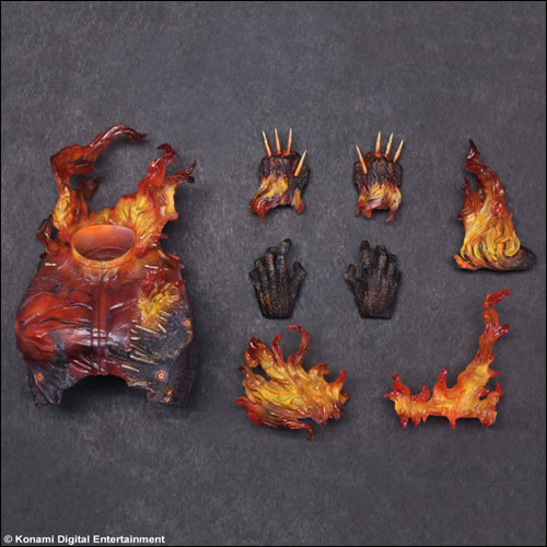 La figurine Play Arts Kay du Man on Fire, le dmon en flamme, date en images