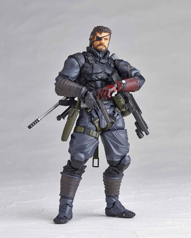 La figurine Vulcanlog de Venom Snake en Sneaking Suit illustre et date