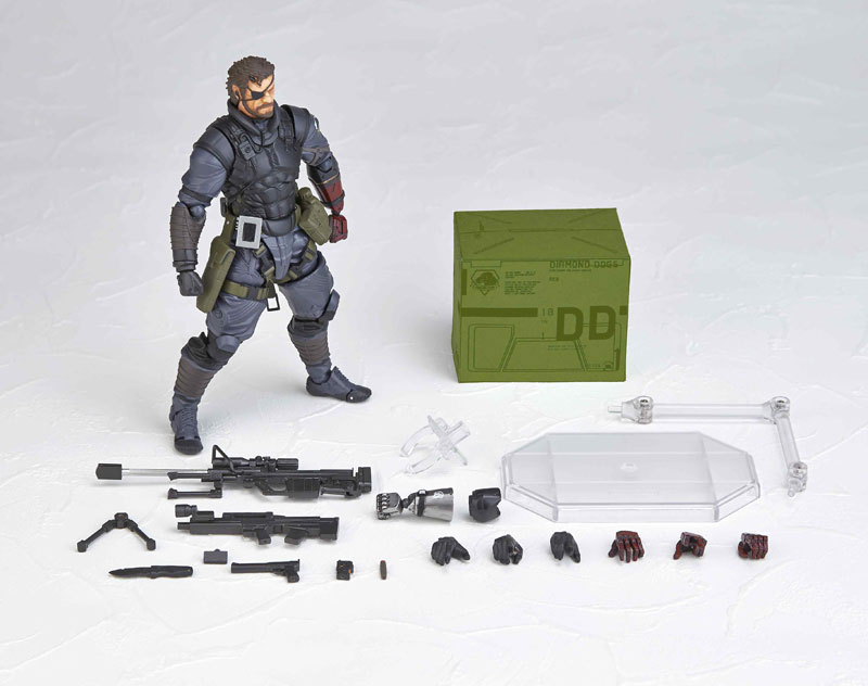 La figurine Vulcanlog de Venom Snake en Sneaking Suit illustre et date