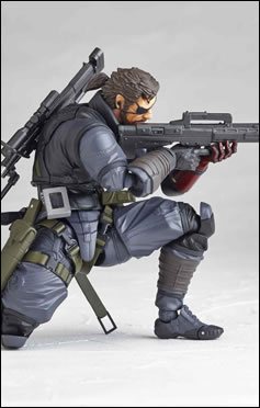 La figurine Vulcanlog de Venom Snake en Sneaking Suit illustre et date