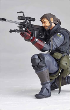 La figurine Vulcanlog de Venom Snake en Sneaking Suit illustre et date