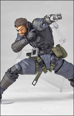 La figurine Vulcanlog de Venom Snake en Sneaking Suit illustre et date